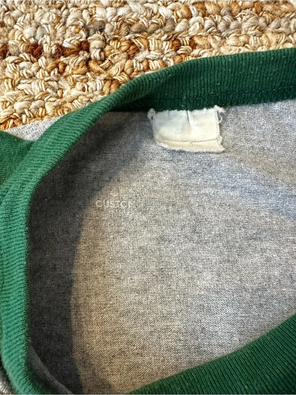 Gray Baseball Raglan Tee with Dark Green Sleeves - 'Pitches Be Crazy'
